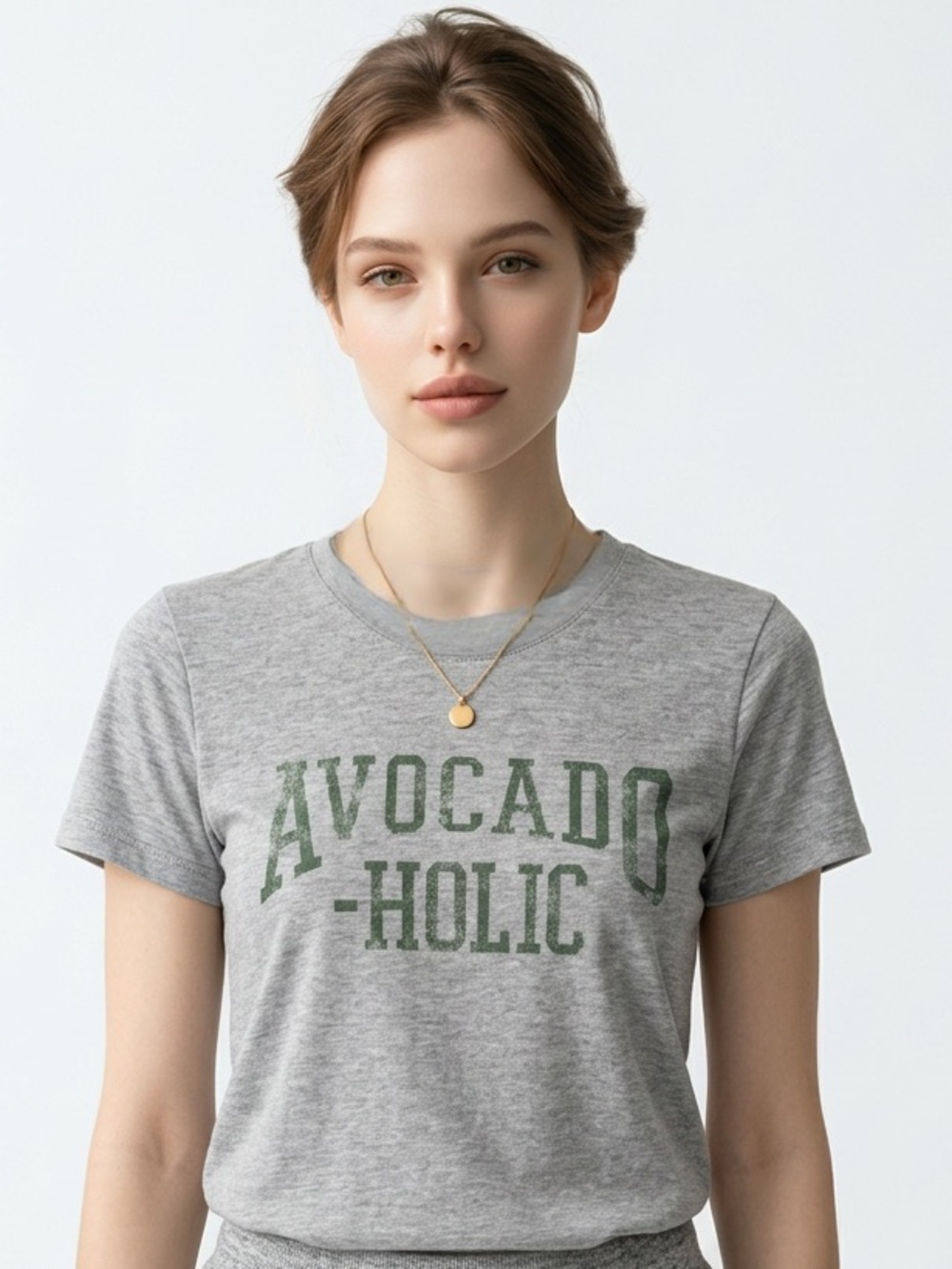 MODERN LUX | Gray Short Sleeve Avocado-Holic Graphic Tee Women’s Size XS
